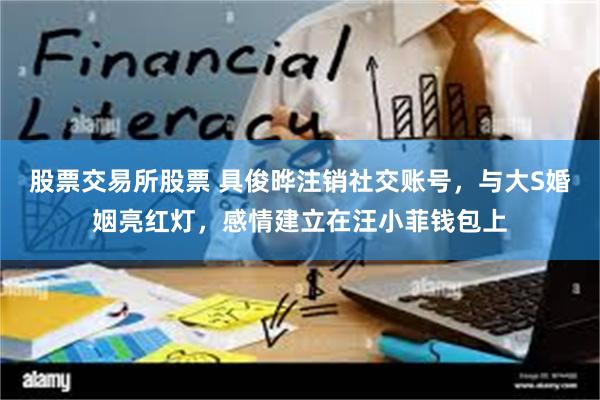 股票交易所股票 具俊晔注销社交账号，与大S婚姻亮红灯，感情建立在汪小菲钱包上