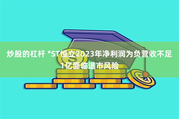 炒股的杠杆 *ST恒立2023年净利润为负营收不足1亿面临退市风险